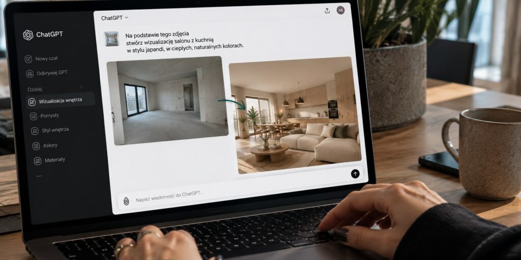 Wizualizacja mieszkania wygenerowana przez sztuczną inteligencję AI